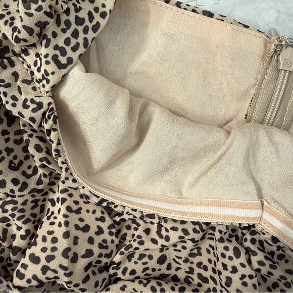 Women’s HYFVE Leopard Print Ruched Long Sleeve Dress Medium - Picture 3 of 16